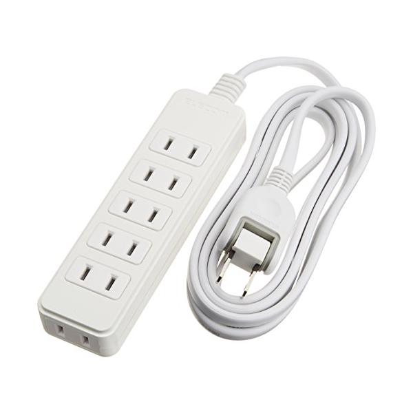 エレコム 電源タップ 配線しやすい180°スイングプラグ 6個口 2m ホワイト T-S02-2620WH