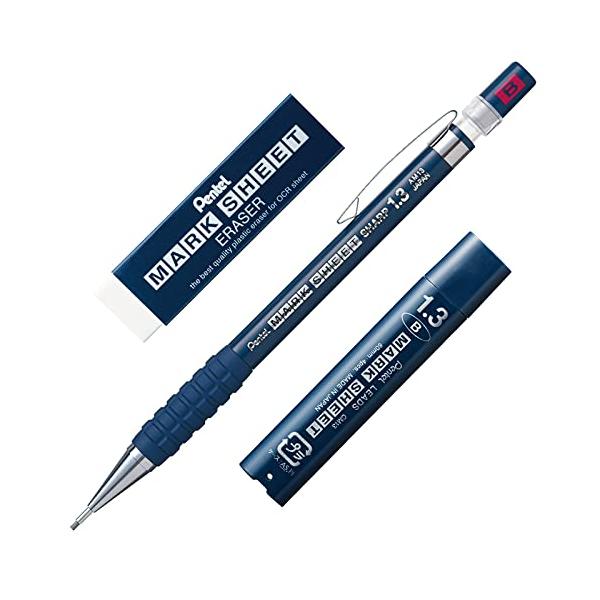 他サイト： ぺんてる マークシートシャープペン B 消しゴム 替芯セット AMZ-AM113B-SET 青の商品画像