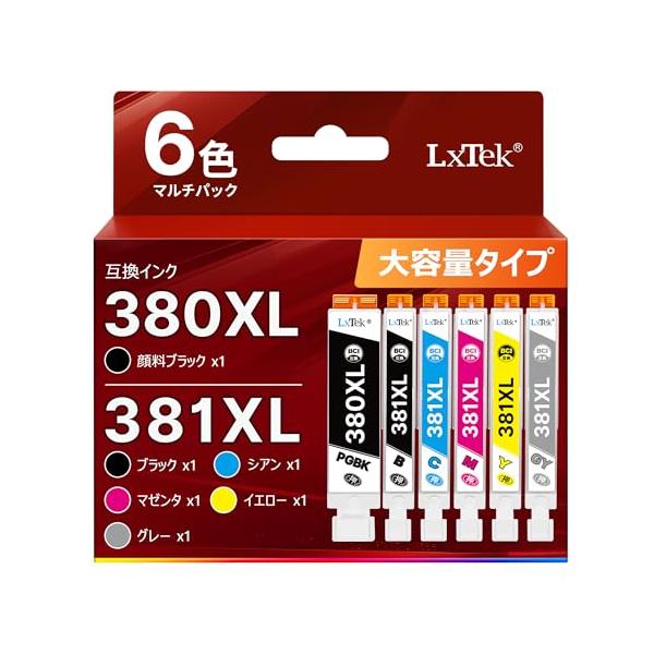 他サイト： LxTek BCI-381XL BCI-380XL 互換インクカートリッジ 6色セット 大容量タイプ キャノン用 インク 380 381 Canの商品画像