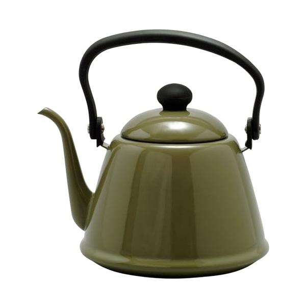 野田琺瑯(Nodahoro) ドリップケトル 2L ホーロー ガス火/IH対応 細口 日本製 オリーブ DK-200OL