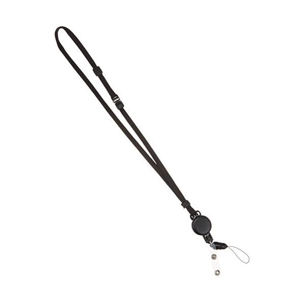 他サイト： サンワサプライ リール付ストラップ(ストラップのみ) 全長約51.5〜62.5cm DG-STR3の商品画像