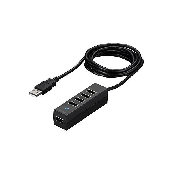 他サイト： バッファロー BUFFALO どっちもUSBハブ どっちもUSBポート採用USB2.0ハブ 5ポートタイプ ブラック BSH5UD20BKの商品画像