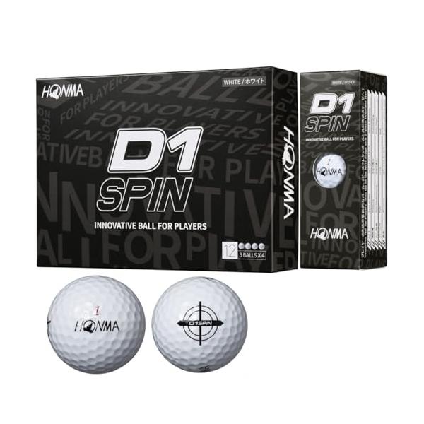 他サイト： ホンマ ゴルフ ボール D1 D-1 SPIN スピン 2023 2ピース ソフト 飛び系 飛距離 ディスタンス ゴルフボール 1ダース 12球の商品画像