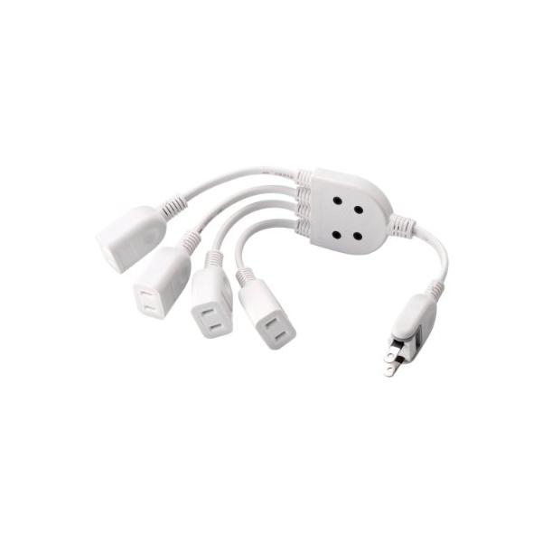 他サイト： エレコム 電源タップ 0.2m ACアダプタ用電源延長コード 4個口 スイングプラグ ホワイト T-ADR4WHの商品画像