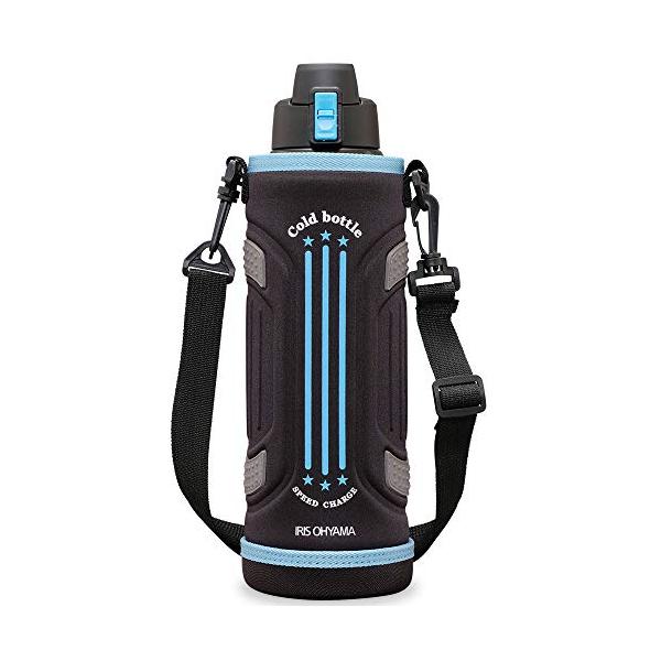 アイリスオーヤマ 水筒 1.5L ブルー 保冷6時間でいつでもひんやり ワンタッチオープンでごくごく飲める マグボトル スポーツボトル スポーツ