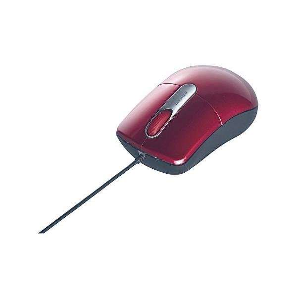 バッファロー BUFFALO 有線光学式マウス 静音/3ボタン/Mサイズ レッド BSMOU27SMRD
