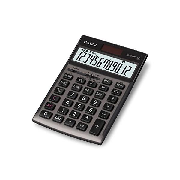 他サイト： カシオ 本格実務電卓 12桁 日数&amp;時間計算 ジャストタイプ グレージュブラウン JS-20DC-GB-N グリーン購入法適合 エコマーク認定の商品画像