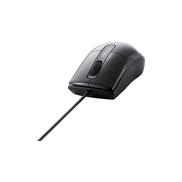 他サイト： バッファロー BUFFALO 有線BlueLEDマウス 静音/3ボタン/Sサイズ ブラック BSMBU26SSBKの商品画像