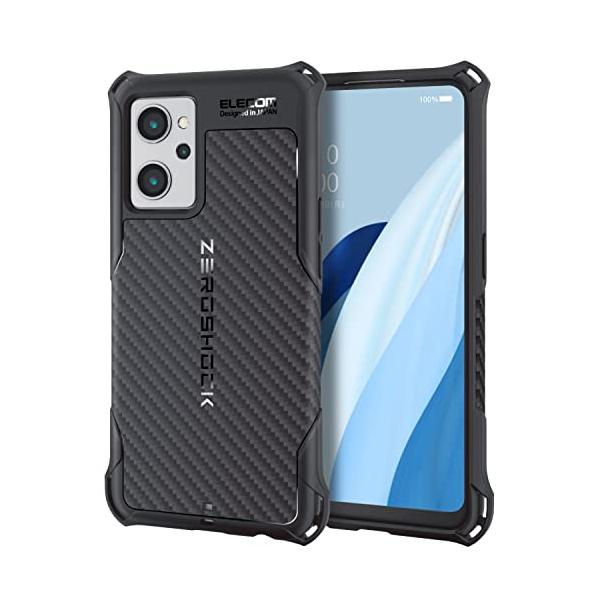 代引不可 OPPO Reno7 A OPG04 ケース ハイブリッド カバー ストラップホール付 ブラック エレコム