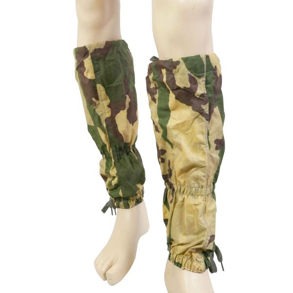 イタリア軍 リップストップ ナイロン ゲートル  ゲイター デゼルト迷彩 ほぼ新品/裏地除去