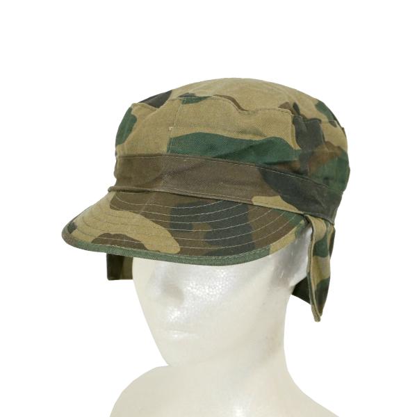 クロアチア軍 フィールドキャップ フラップ付き ウッドランドカモ ノンリップ 中古良