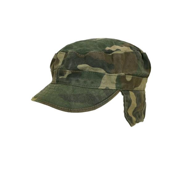 クロアチア軍 フィールドキャップ フラップ付き ウッドランドカモ ノンリップ 中古可