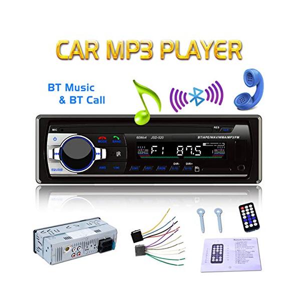 Eaglerich 自動車ラジオ Bluetooth 車音響 カーオーディオ ステレオ プレーヤー リモコン付き 1 Din 12V 【76-90MHz 日本国内FMラジオ対応】【日本語版説明書】