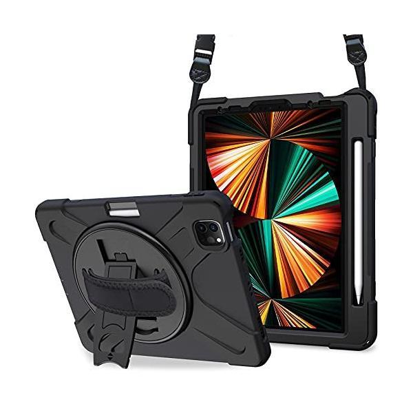 ProCase iPad Pro 12.9 ショルダーケース 2021 2020 2018, 耐衝撃 ヘビーデューティー・ バックカバー 回転スタンド 適用?