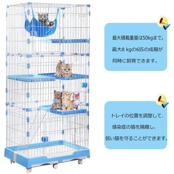 猫 ケージ ステップ台 3段巨大キャットケージ 引き出しトレー付 ストッパー キャスター付 Lightly ステップ台 ペットゲージ Lightly Row
