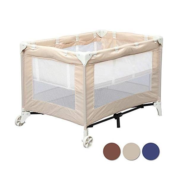 アイリスプラザ 折りたたみ ベビーベッド プレイヤード ベビー用品 赤ちゃん 遊び場 ベージュ Vittapharmabrasil Com Br