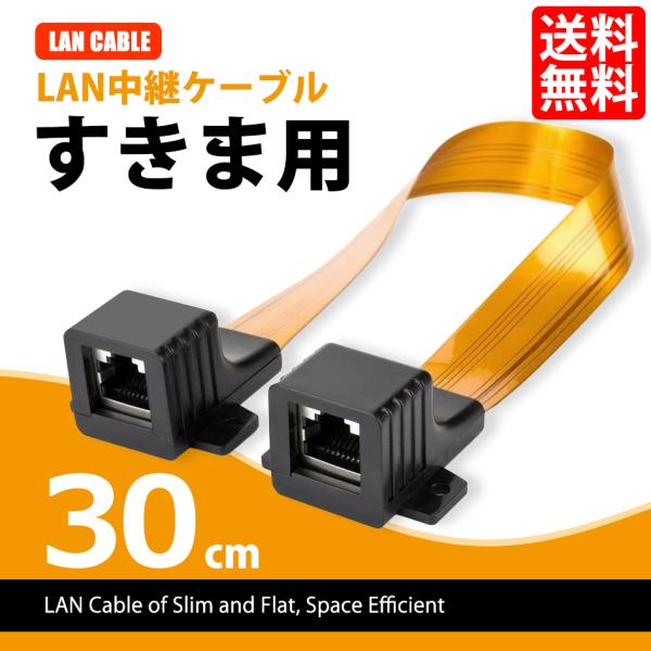 すき間用 LANケーブル LAN中継ケーブル 中継アダプタ 延長コネクタ