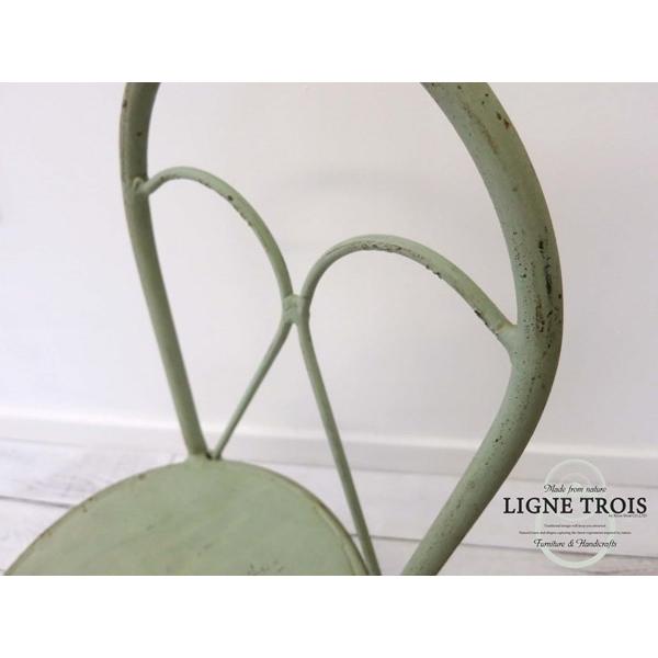 キッズアイアンガーデンチェアー スタッキング 鉄 椅子 アンティーク ミントグレー