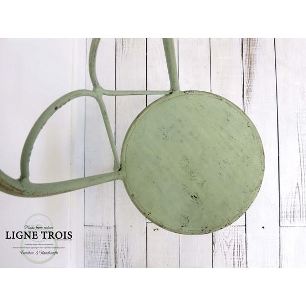 キッズアイアンガーデンチェアー スタッキング 鉄 椅子 アンティーク ミントグレー