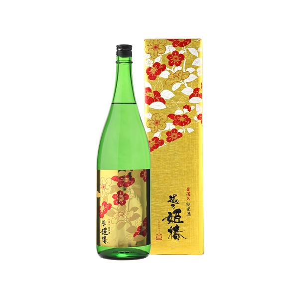 日本酒 辛口 越乃姫椿 純米酒 金箔入 1.8L 14度 清酒 1800ml 新潟県