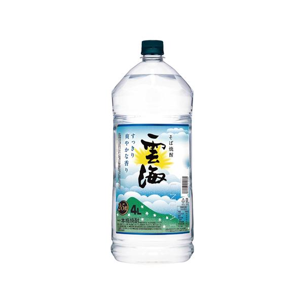 他サイト： 4本までで1梱包 本格そば焼酎 雲海 蕎麦焼酎 25度 4Lペット 宮崎県 雲海酒造 4000ml 4,000ml 700ml換算569円(税別) RSLの商品画像