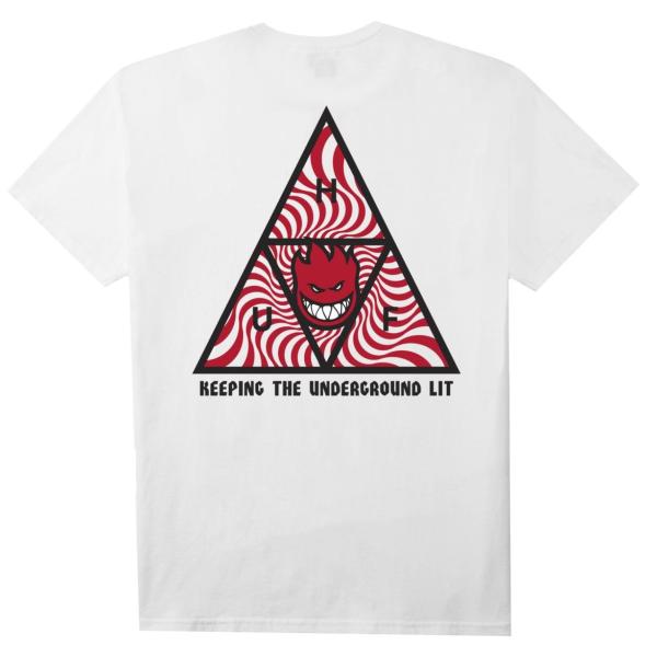 ★国内発送*HUF×SPITFIRE*新作*ロゴ刺繍Tシャツ/WHITE★ Huf_x_Spitfire_Swirl_LS_Tee_-