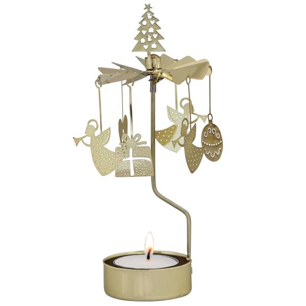 ティーライトキャンドルに火をつけると、温められた空気によって飾りがまわるロータリーキャンドルホルダー。ろうそくの明かりを受けてきらきらと光りながらまわる姿はとてもロマンチックです。付属のキャンドルを使い切ったあとは、お気に入りのアロマキャン...