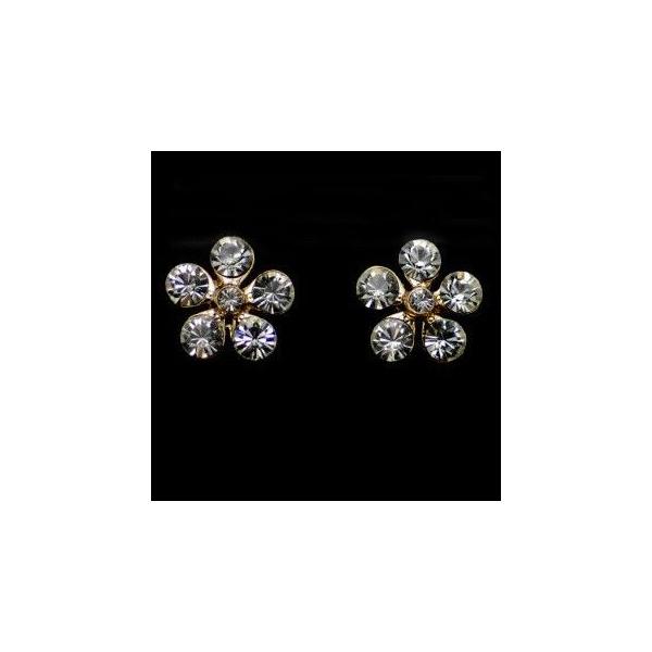ピアス レディース 花 1ペア(2個) スワロフスキーエレメント k18 18金GP 18k  スワロ メール便OK モモダイヤ送料無料 半額以下