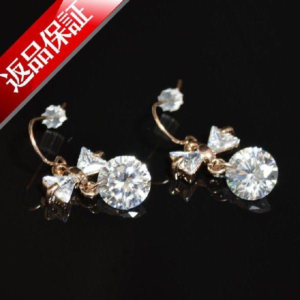 ピアス レディース czダイヤモンド k18 18金GP 18k キュービット＆ハート リボン 誕生日 プレゼント ギフト クリスマス メール便OK モモダイヤ　
