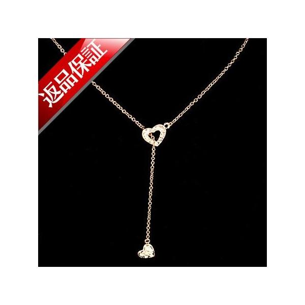 スワロフスキー エレメント ハート ネックレス ペンダント K18 18金GP 18k レディース