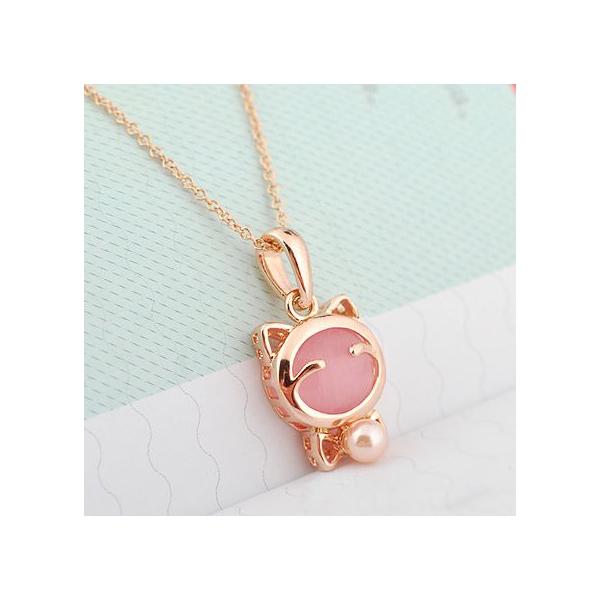 招き猫 ネックレス キャッツアイ  K18 18金GP18k キャット 猫 cat メール便OK モモダイヤ送料無料_spsp1304半額以下_spsp1304fs3gmRCP