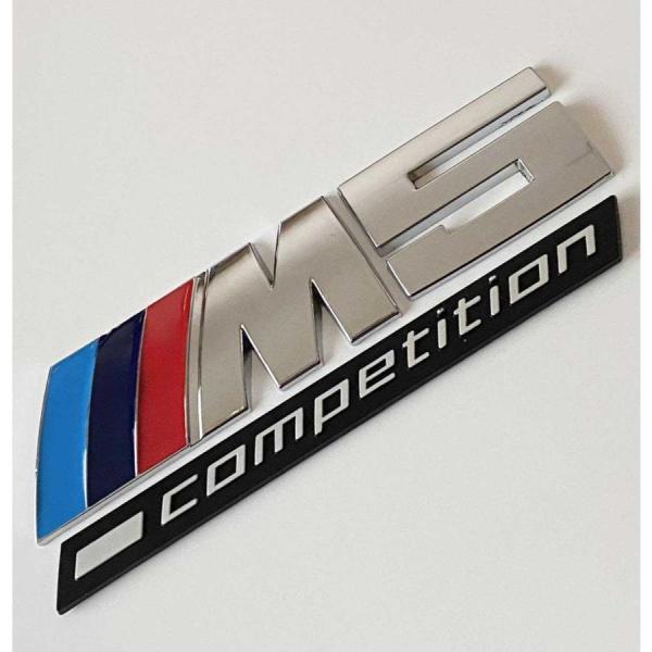 BMW リアエンブレム 3Dステッカー M5 competition 5シリーズ トランク バッジ シルバー