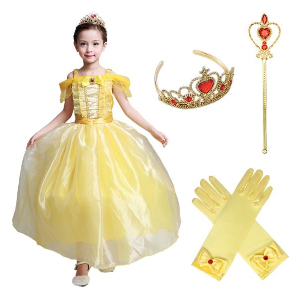 美女と野獣ベル風子供プリンセスドレスセット