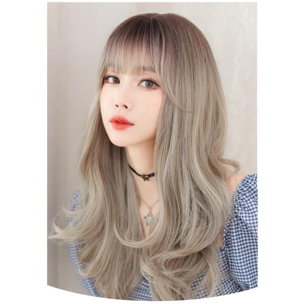 ニュアンス グラデーション アッシュ カラー 耐熱 イベント コスプレ ファッション かわいい ストレート ベージュ 紫 ミルクティー ミルクティ パープル Fl8009 Lilymei 通販 Yahoo ショッピング