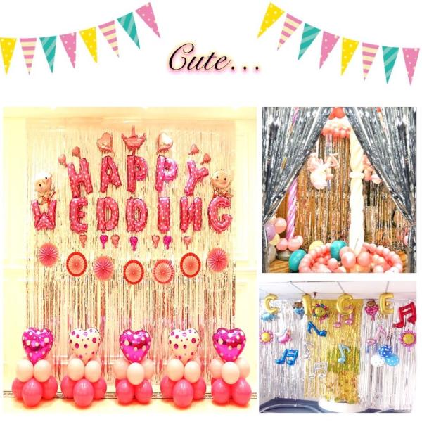飾り付け パーティー カーテン 誕生日 垂れ幕 キラキラ ウェディング Buyee Buyee 日本の通販商品 オークションの代理入札 代理購入