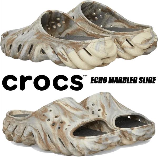 crocs（クロックス） crocs ECHO MARBLED SLIDE BONE/MULTI 208467-2y3