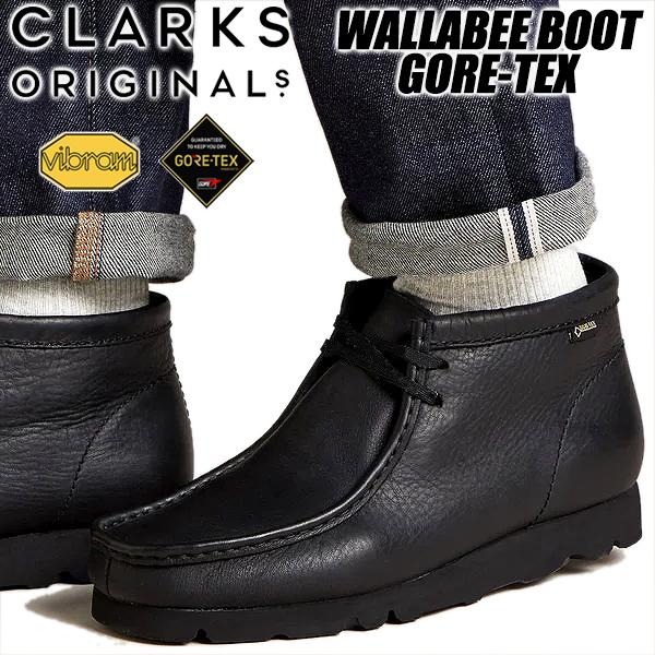 CLARKS WALLABEE BOOT GORE-TEX BLACK LEATHER 26146260 クラークス