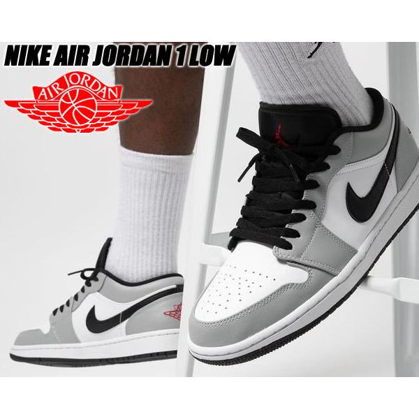 Jordan NIKE AIR JORDAN 1 LOW lt smoke grey/gym red-white Jordan NIKE AIR JORDAN 1 LOW lt smoke grey/gym red-white