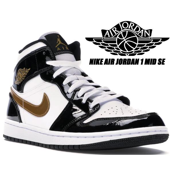 Jordan NIKE AIR JORDAN 1 MID SE black/metallic gold-white Jordan NIKE AIR JORDAN 1 MID SE black/metallic gold-white