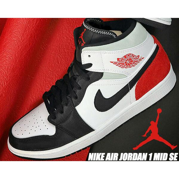 エア ジョーダン 1 NIKE AIR JORDAN MID SE white/track red エア ジョーダン 1 NIKE AIR JORDAN MID SE white/track red