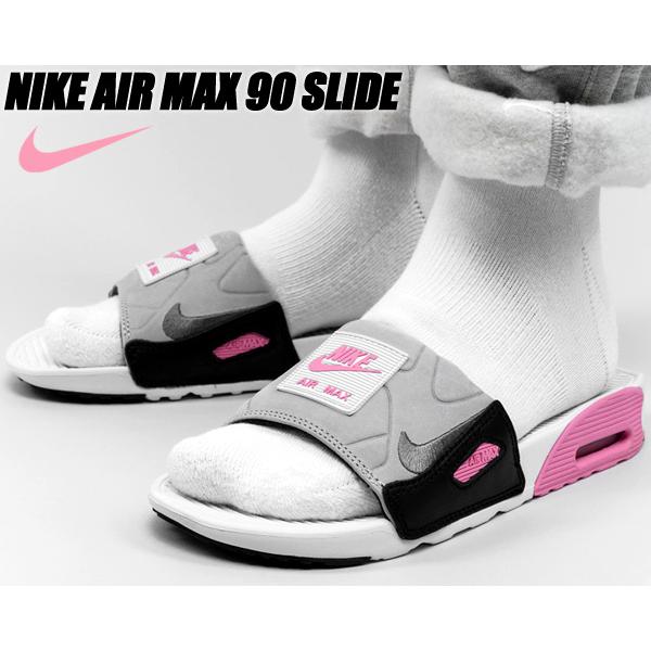 NIKE（ナイキ） NIKE AIR MAX 90 SLIDE white/smoke grey-rose bq4635