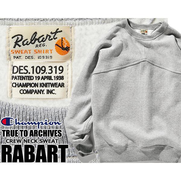 Champion TRUE TO ARCHIVES RABART CREWNECK SWEATSHIRT GREY c3-q039