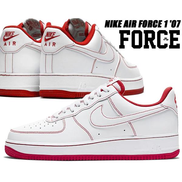 エア フォース 1 NIKE AIR FORCE 07 white/white-university red