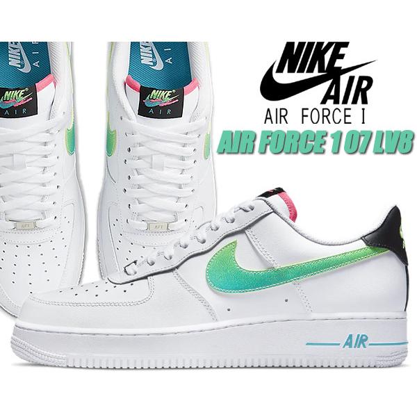 NIKE AIR FORCE 1 07 LV8 white/green strike-aquamarine dj5148 NIKE AIR FORCE 1 07 LV8 white/green strike-aquamarine dj5148
