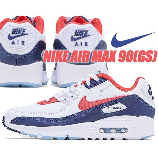 NIKE AIR MAX 90 GS white chile red midnight navy dj5177 100 90 AM90
