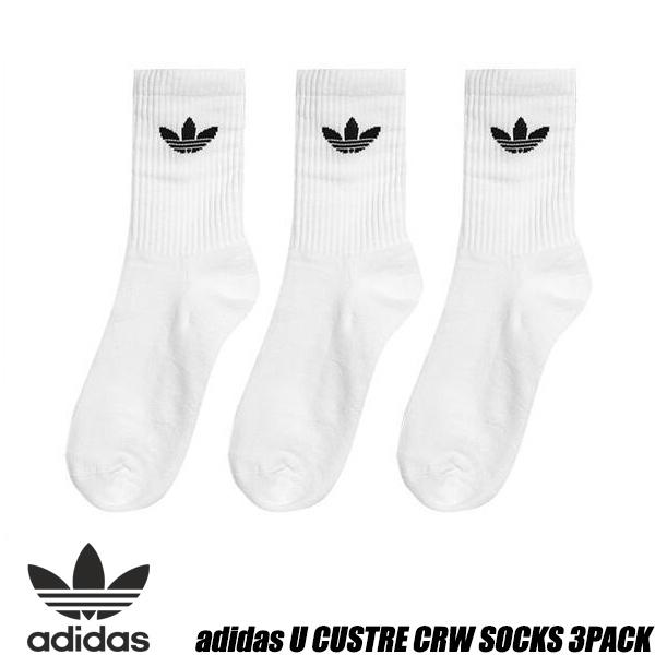 adidas（アディダス） adidas U CUSTRE CRW SOCKS 3P WHITE/BLACK