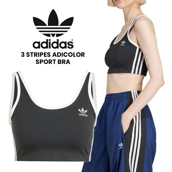 adidas 3 STRIPES ADICOLOR SPORT BRA BLACK/WHITE jd4612