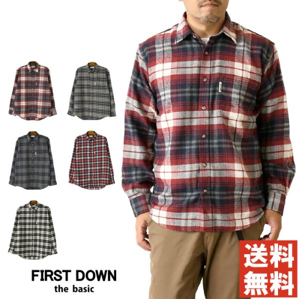 FIRST DOWN（ファーストダウン） チェック ネルシャツ メンズ 長袖
