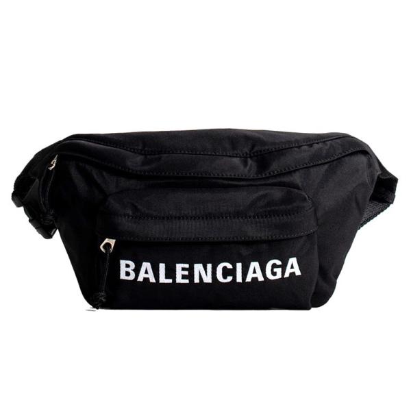 バレンシアガ ウィールベルトパック ボディバッグ フロント刺繍ロゴ ベルトバッグ ホイール ナイロンバムバッグ ブラック 533009 H858X  1090 BALENCIAGA