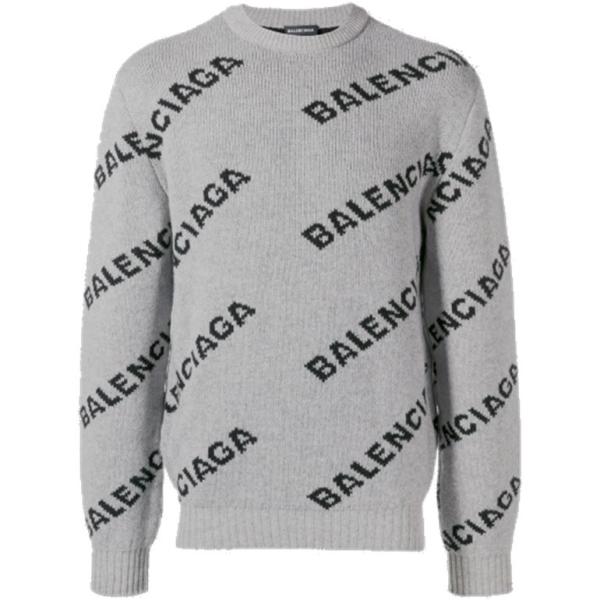 2022新作モデル 極上品 BALENCIAGA ジャガードロゴ ニットセーター